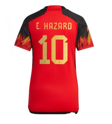 Belgium Eden Hazard #10 Replica Home Stadium Shirt for Women World Cup 2022 Short Sleeve